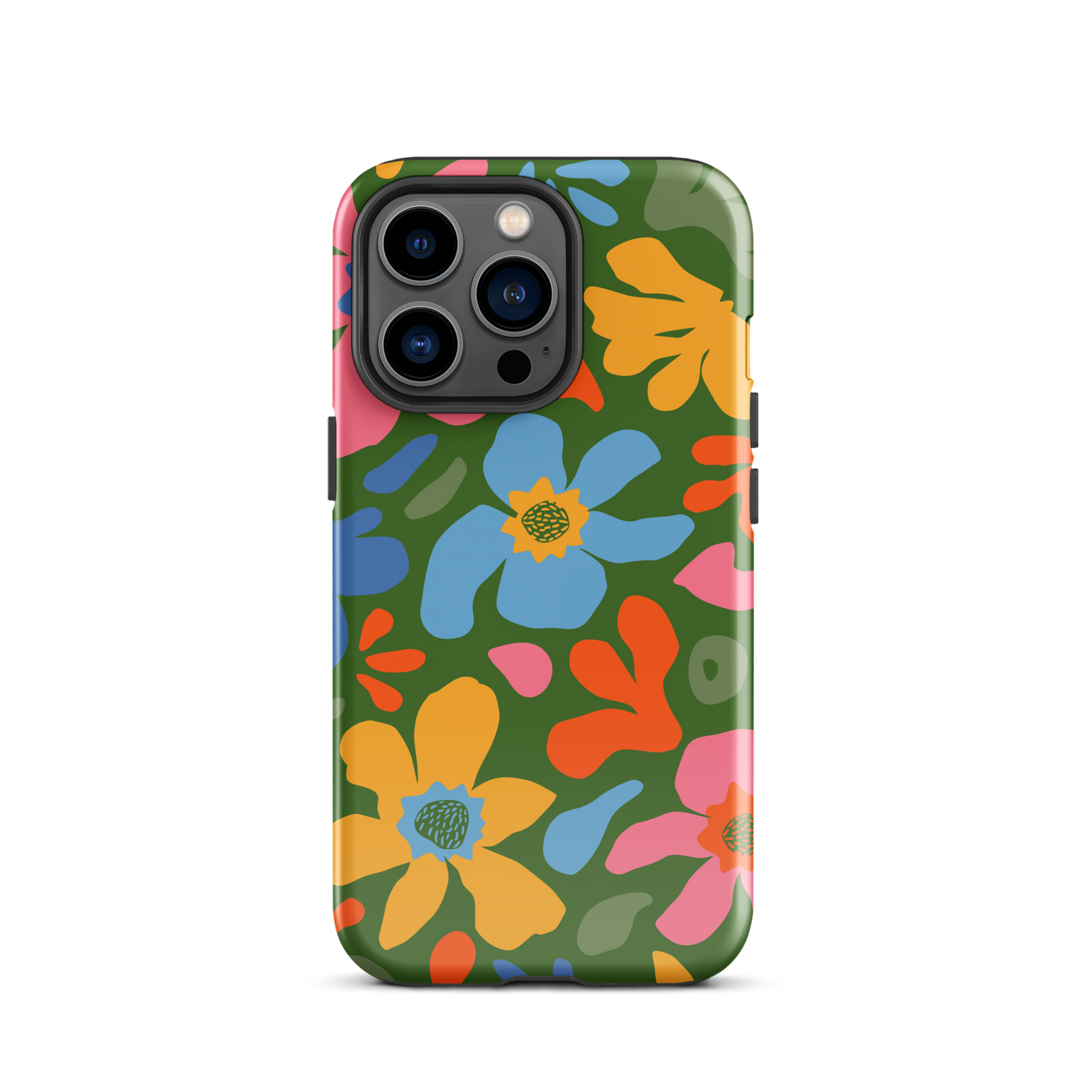 Whimsy Florals on Green iPhone Case