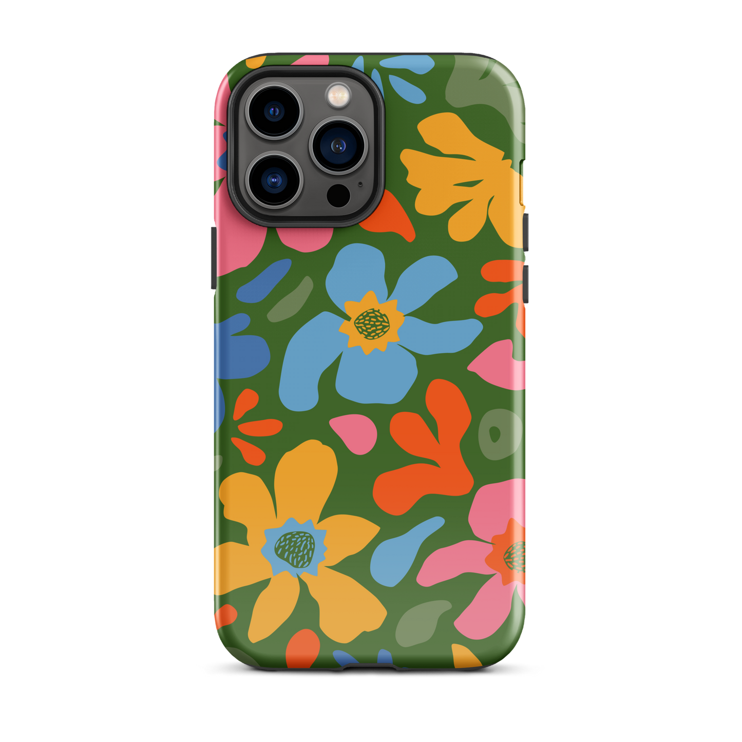 Whimsy Florals on Green iPhone Case