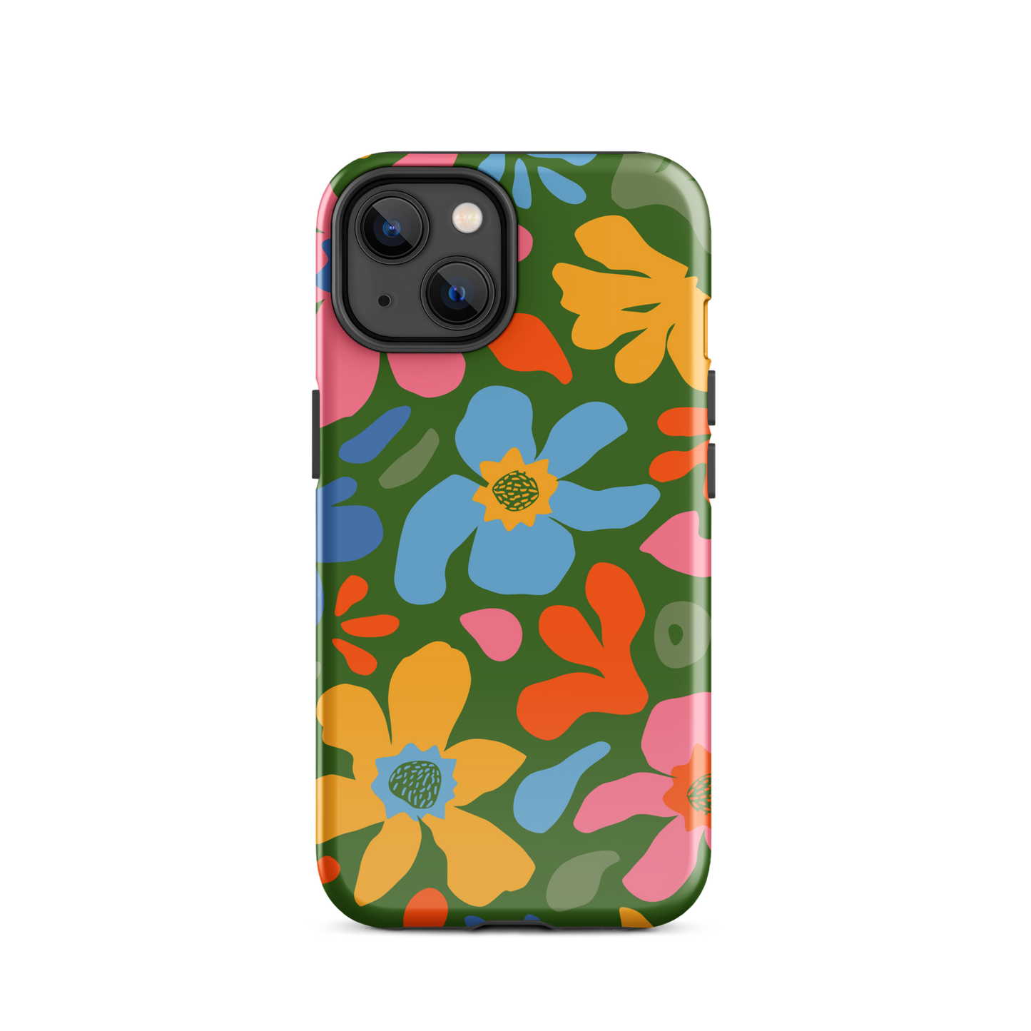 Whimsy Florals on Green iPhone Case