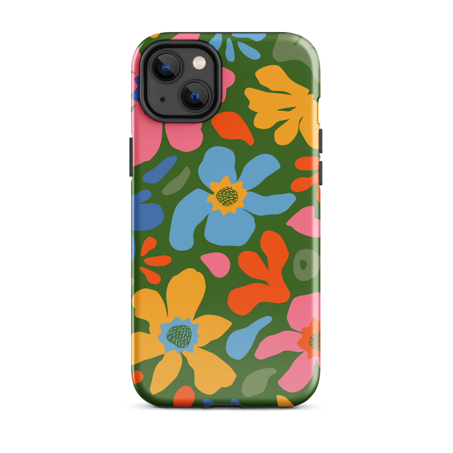 Whimsy Florals on Green iPhone Case
