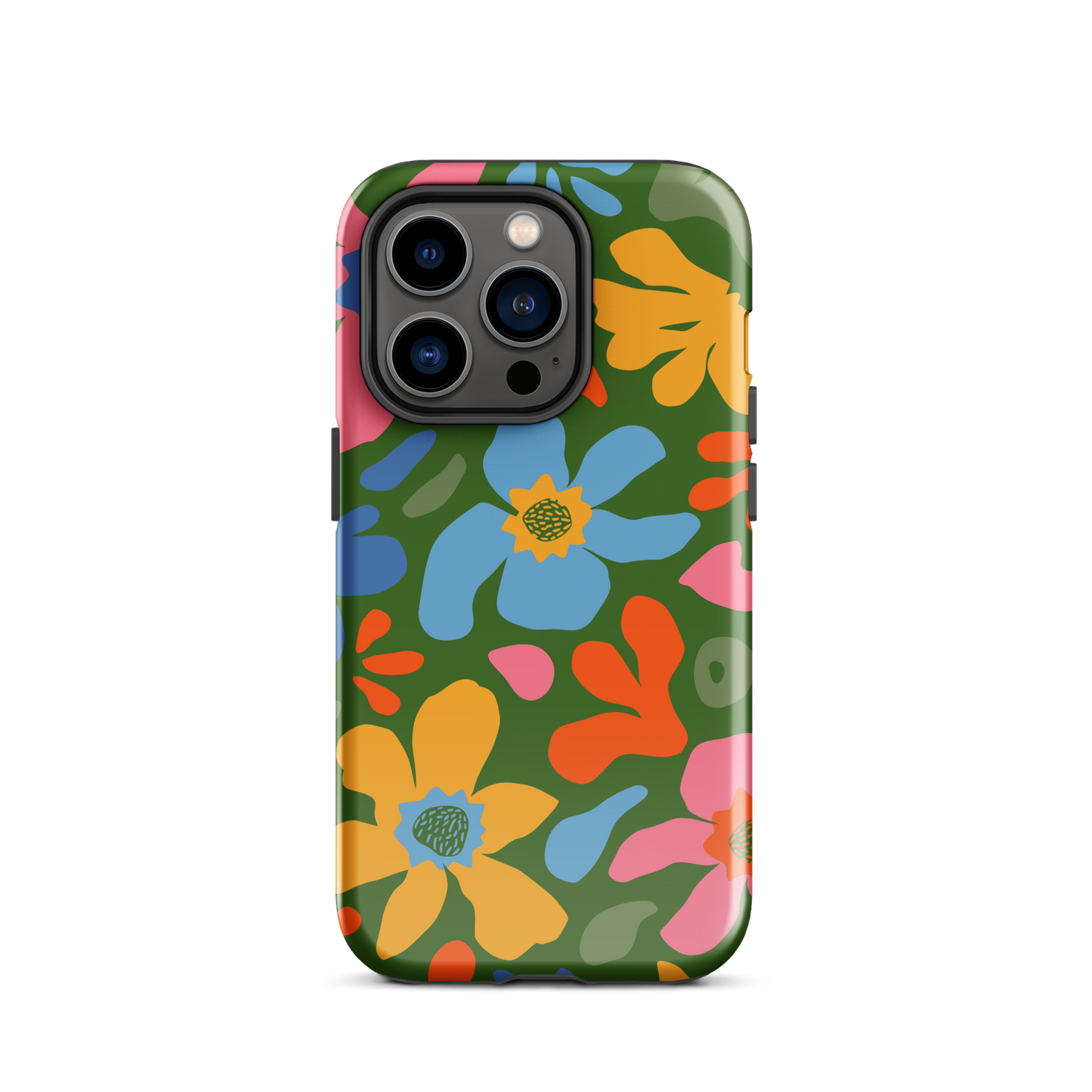 Whimsy Florals on Green iPhone Case