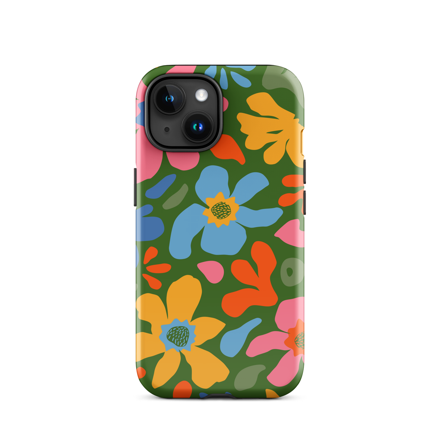 Whimsy Florals on Green iPhone Case