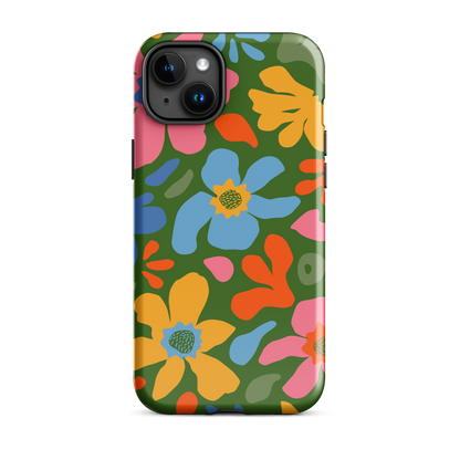 Whimsy Florals on Green iPhone Case