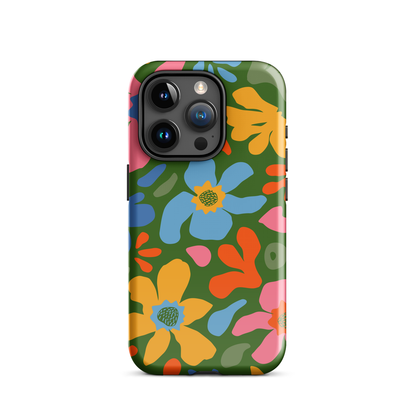 Whimsy Florals on Green iPhone Case