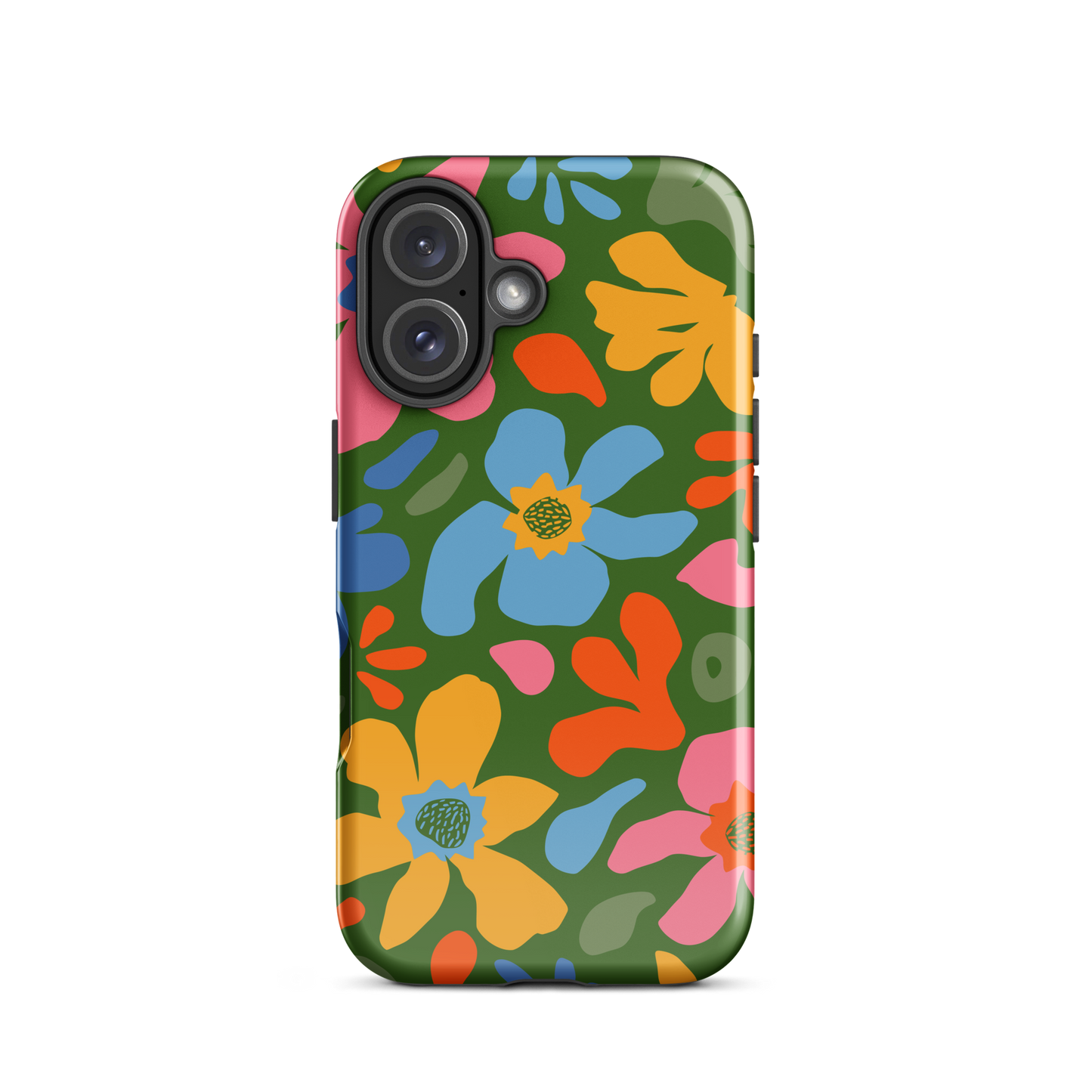 Whimsy Florals on Green iPhone Case