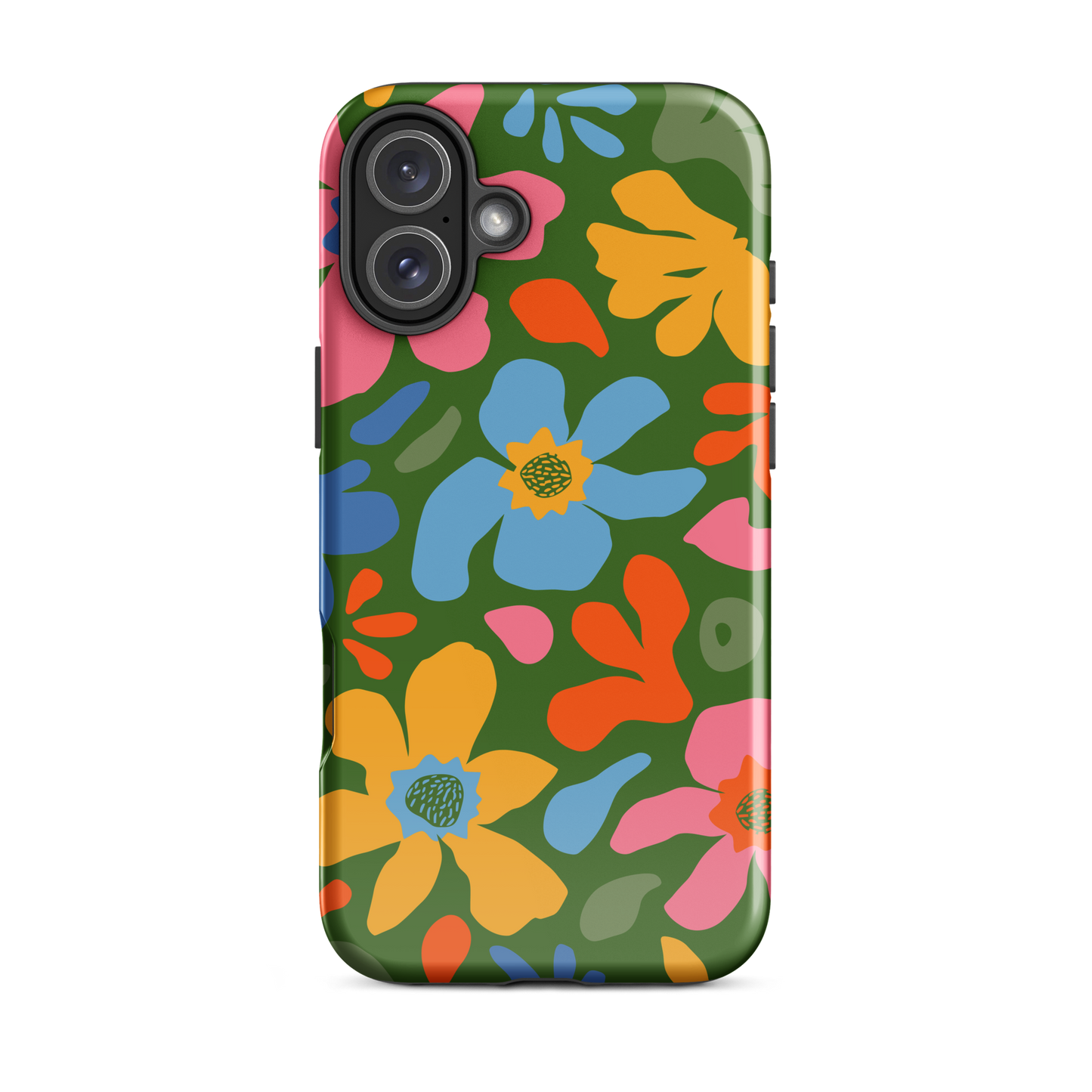 Whimsy Florals on Green iPhone Case