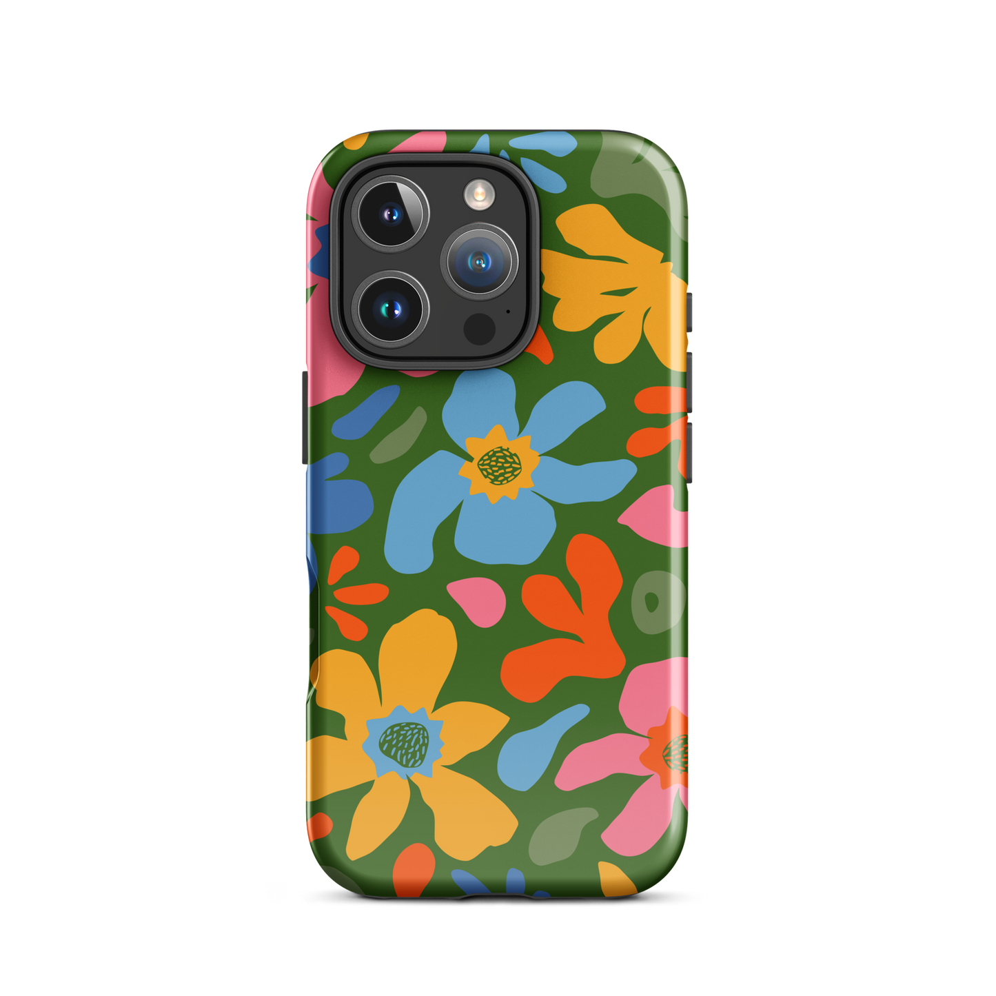 Whimsy Florals on Green iPhone Case