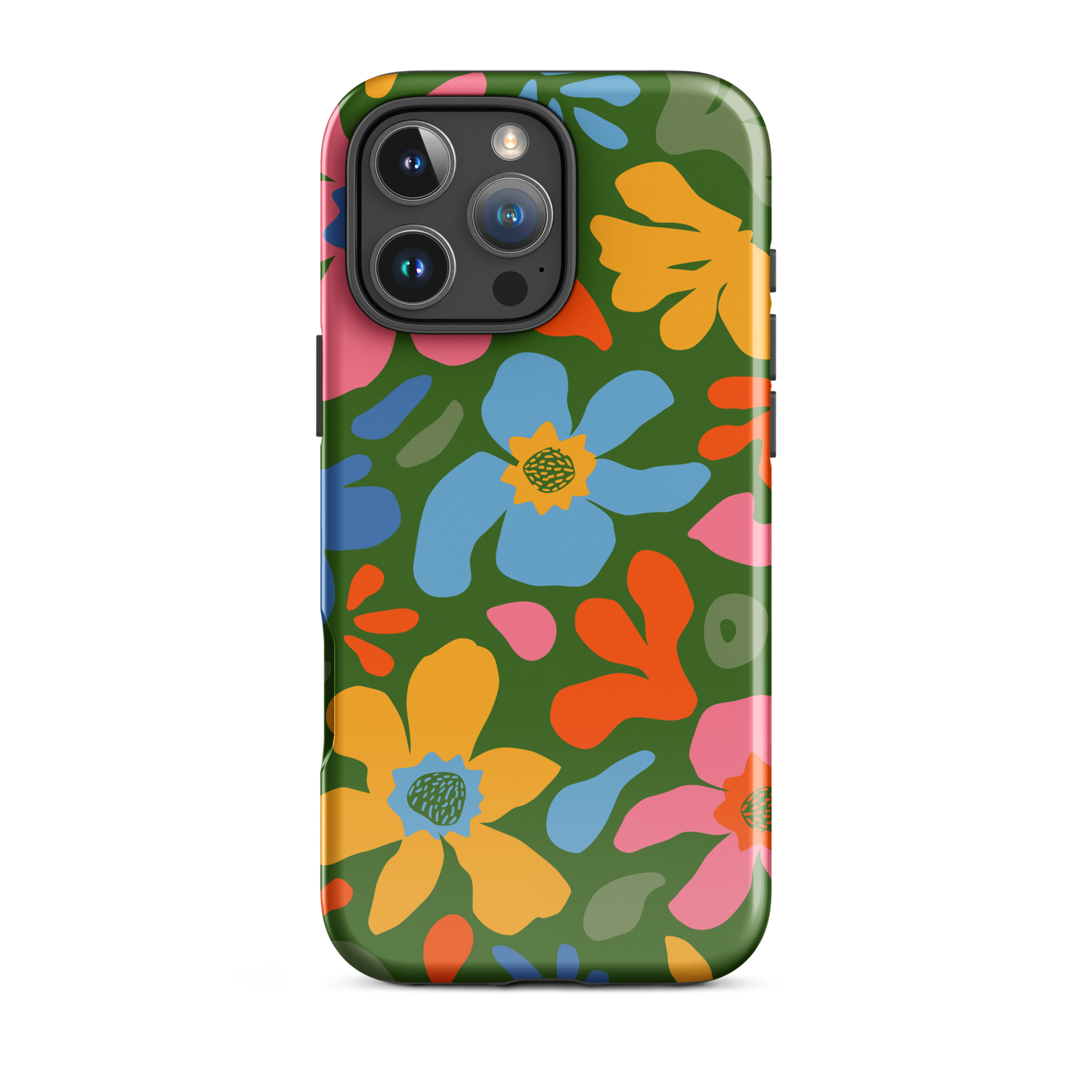 Whimsy Florals on Green iPhone Case