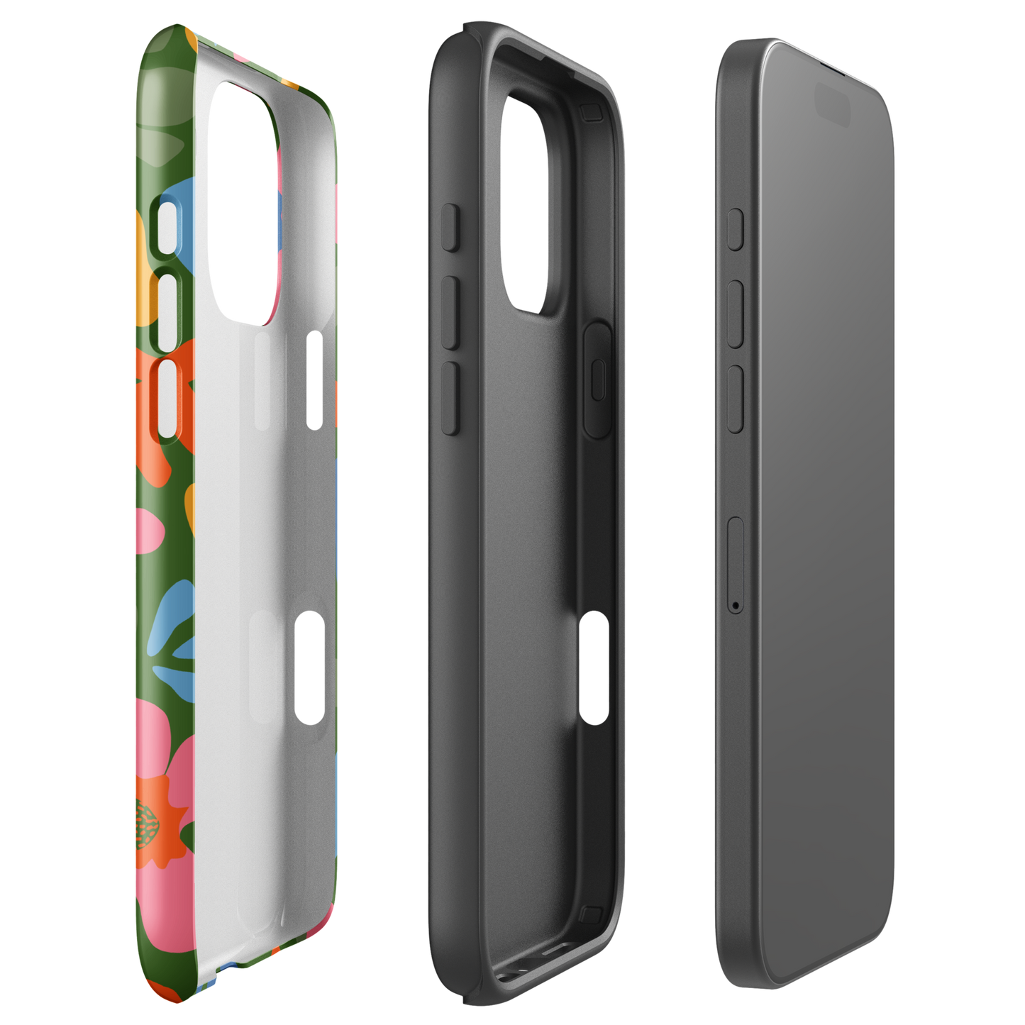 Whimsy Florals on Green iPhone Case