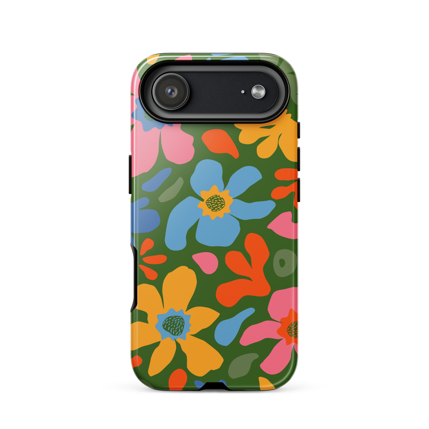 Whimsy Florals on Green iPhone Case