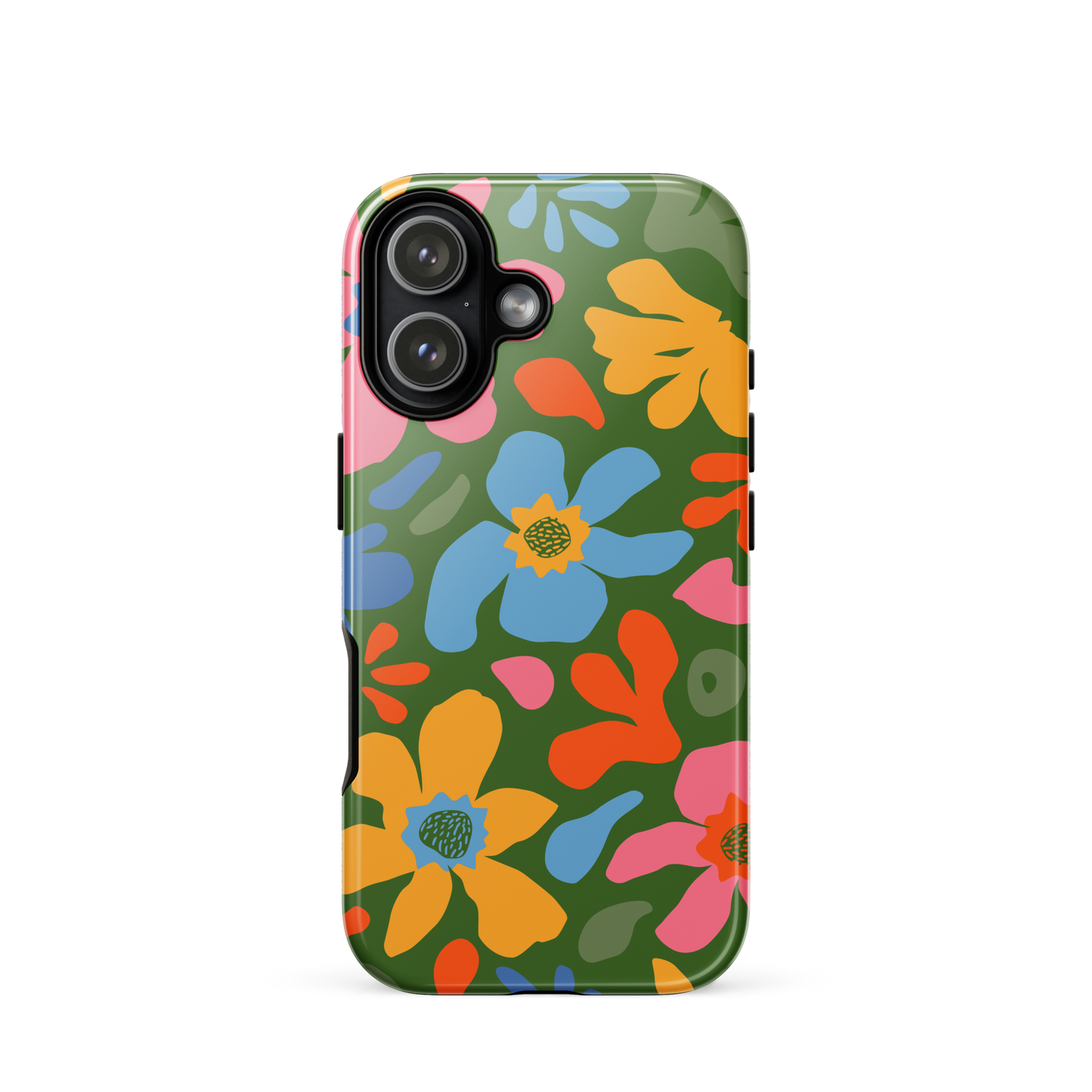 Whimsy Florals on Green iPhone Case