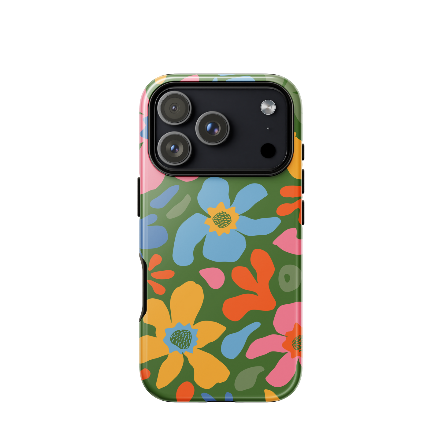 Whimsy Florals on Green iPhone Case